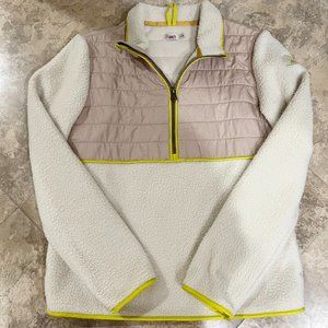 FAHERTY Cobble Hill Popover 1/2 Zip Sweatshirt Jacket Women's XS Cream New 1/4